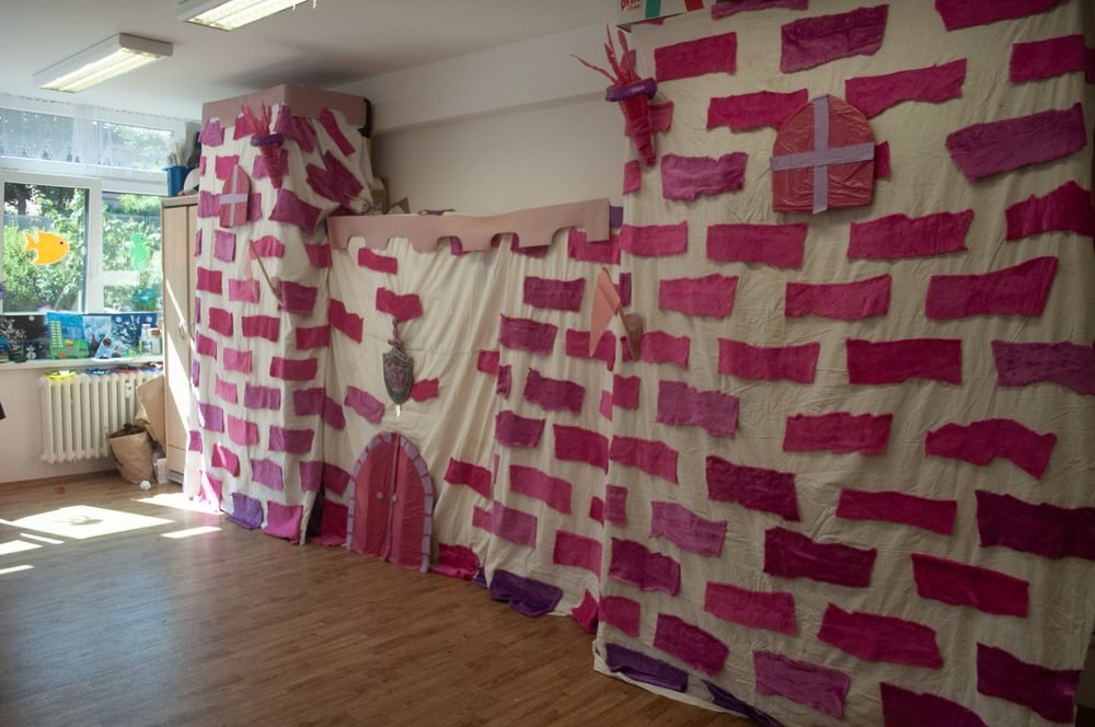 Castle wall decoration for Dragon Quest children's party