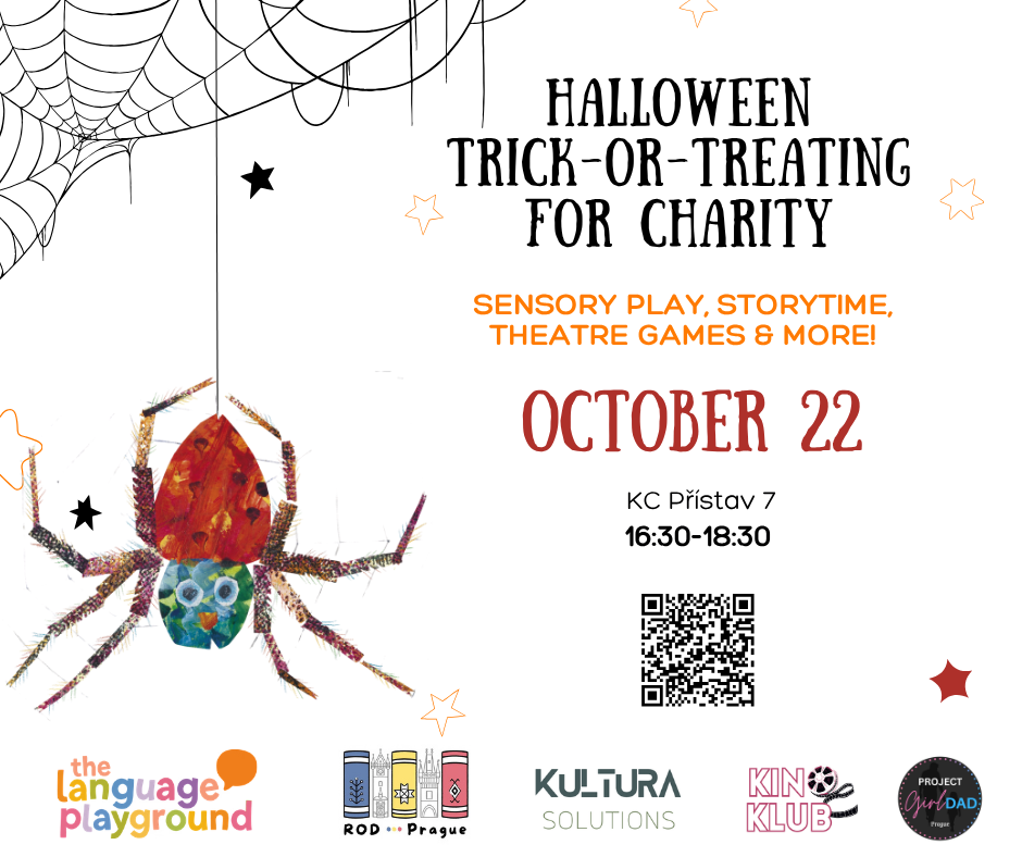 Halloween Trick-or-Treating for Charity flyer — October 22, KC Přístav 7, 16:30–18:30
