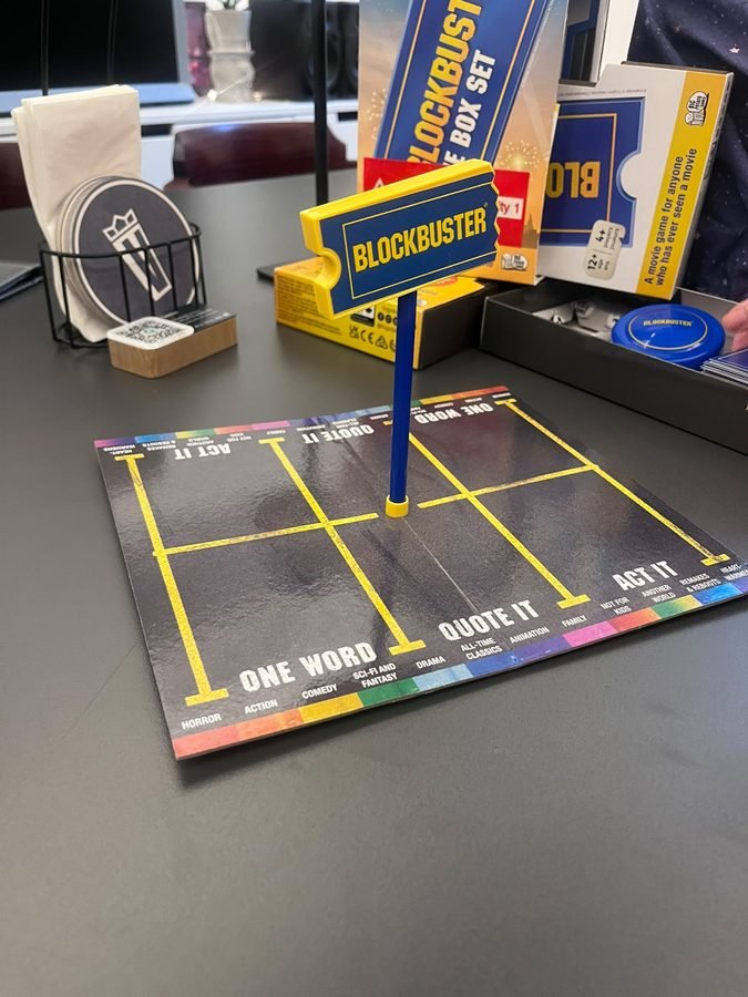 Blockbuster movie board game set up on a table